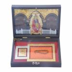 Goldgiftideas 24k Gold Plated Sai Baba Photo Frame With Samadhi Sthan, Sadguru Sai Pooja Box