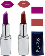 OUR BEAUTY Multicolor Creamy Matte Moisturising Lipstick Ks15, 9 G (Set Of 2)