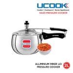 UCOOK Silvo Oval Shape Silver Aluminium Inner Lid Pressure Cooker 2 L
