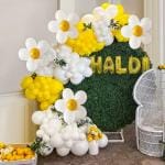 SPECIALYOU.IN haldi decoration items for marriage combo kit with banner foil balloons,Yellow & White Balloons , haldi ceremony decorations items for photo shoot, wedding decoration for home