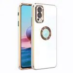 ZORZO Oneplus Nord 2(5G) Electroplated Chrome 6D Back Case Cover | Gold Plated Frame | Slim Shock Proof | Soft TPU Case for Oneplus Nord 2(5G)-White