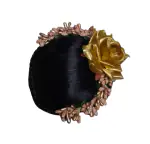 Shivoria Artificial Floral Design with Red and White Roses Hairpin/Judapin/Juda Bun Bridal Hair Accessories For Women and Girls