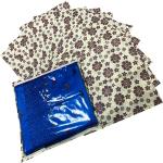 Aadhya High Quality (80gsm non woven fabric) Pack Of 12 Pieces Flower Printed Non Woven Single Saree Cover travelling organise,garment cover, cloth cover for women (Yellow)