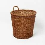 Habere India-All the Cultures Fabricating India Store Brown Cylindrical Wicker Basket, Medium