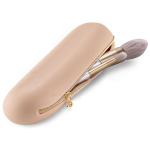 MAYCREATE Silicone Makeup Brush Holder, Travel Make Up Brushes Organizer With With Anti-Fall Out Zipper Closure, Large Khaki Cosmetic Brush Case For Daily, Work - Brushes Not Included