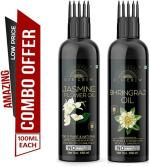 Desi Crew Jasmine Flower and Bhringraj Oil for Skin, Body and Hair Care 100 ml Each