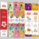 Charbhuja Premium Special Combo Of Incense Stick (set of 6 : 480g), Kesar Kasturi, 24Carat, Ketaki, Trust, Freedom, Paradise Boxes