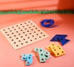 SmartBee Toys Lacing Wooden Board | Puzzle Toys | Toys for Toddlers (2yrs+) | Sustainable, Non-Toxic & Eco-Friendly Materials | Lace & Multi Coloured Wooden Shapes