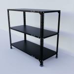 ALIJA Slotted Angle Metal Rack (3 x 3.5 x 1.5 Ft. / 36 x 41 x 18 Inch) with 3 Shelves Storage Rack Unit (Black, 22 Gauge Shelves, 16 Gauge Angle)