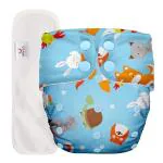 Mylo Essentials Cloth Diaper for Babies|Oeko-Tex Certified|(3Months-3Years)|5kg-17kg|Reusable with Adjustable Snap Button|Pack includes 1 Diaper & 1 Wet-Free Inserts-(Pet Love Print)