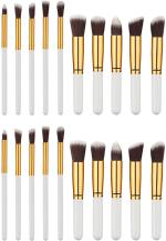 Bingeable White Professional Makeup Brushes Set Soft Synthetic Multi Purpose (Set Of 10)