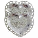 MADHULI Decorative Silver Heart Shape Plastic Multipurpose Serving Tray 25 x 21 x 2.5 cm (Pack of 2)