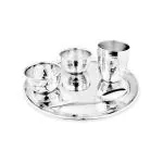 Shri & Sam Diamond Stainless Steel Hammered Thali Set 5 pcs
