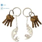 StealODeal Silver Engagement Ring Stainless Steel Key Chain (Set Of 2)