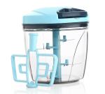GRECY SKY BLUE Plastic Vegetable Chopper Xl, 5 Ss Blades - 950 ml