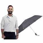 The Clownfish Umbrella 3 Fold Auto Open Waterproof Pongee Double Coated Silver Lined Umbrellas For Men and Women (Checks Design- Dark Pink)