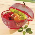 Tryakshaay Apple-Shaped Net Fruits & Vegetables Basket - Kitchen Fruit Basket with Net Cover, Stand Basket for Fruits and Vegetables (1 PCS)