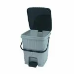 Regalo Plastic Dustbin For Kitchen And Home/Step-On Paddle Waste Bin With Lid (Large-20Ltr, Dark Grey)