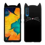 Lejaao Samsung Galaxy A70 Black Silicone Mobile Back Cover