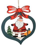 My Party Suppliers Rustic Wood Santa Christmas Ornament, Christmas Decoration for Home, Xmas Decoration and Santa Door Decoration