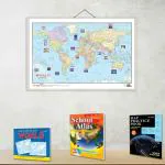 GOWOO WORLD POLITICAL - MAP PRACTICE BOOK, BOOK OF OUTLINE MAPS WORLD, World Political Map and SCHOOL ATLAS LATEST EDITION (ENGLISH) - ART PAPER