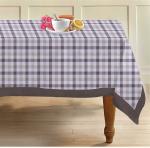Airwill Grey, Beige Checkered Cotton 4 Seater Square Table Cloth (56 x 56 inch)