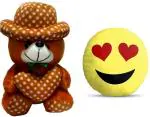Kashish Trading Company soft brown dot with love smiley for gift(25-30 cm) - 30 cm (Multicolor)