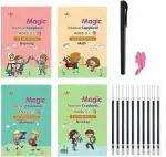 Magic Practice Copybook, English Handwriting Drawing Book Set, Reusable Alphabet Calligraphy Tracing For Kids Toddlers Age 3-5 Years (4 BOOK + 10 REFILLS)