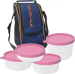 Granify A-123 Plastic Lunch Box with 4 Plastic Containers and Lunch Box Bag 1200 ml