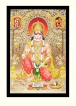 BM TRADERS Hanuman Ji Ashirwad Sparkle Print Wall Sticker Poster without Frame (20 x 28 inch)