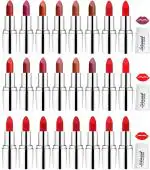 Lady Fashion Purple, Nude, Pink, Red, Brown, Light Pink, Wine, Red, Fast Red Lipsticks (Pack Of 24)