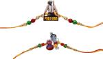 Kavim Kids RAKHI 23405 Plastic (PVC) Rakhi Set (Pubg Bro & Krishana Kids Rakhi 2 Set)