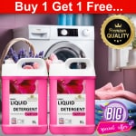 KYARA DREAMS Detergent Liquid 10 Liter Pink Refill Pack for Top load & Front load Washing | No Soda Formula | with Added ric Conditioner