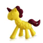 LuvLap Yellow and Purple Silicone Unicorn Design Baby Teether