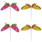 Wonderland Multicolor Plastic Plant Stakes - 31.0 x 30.5 cms (Set of 4)