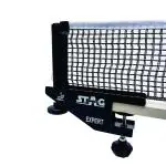 Stag Expert Professional Grade Table Tennis (T.T) Net & Post Set| Quick Easy Setup and Spring Activated Clamp Net| Indoor & Outdoor Compatible Snap-On Ping Pong Table Net Post - (Alloy Steel)