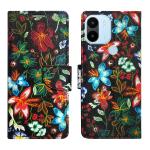 A D Enterprises Black Pattern Flip Cover for Redmi A1 Plus | Magnetic Case | Shock Absorbent | Flip Cover Redmi A1 Plus