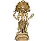 Idol Collections Gold Brass Standing Lord Vishnu Statue