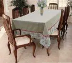 Airwill Multicolor Self Design Cotton 8 Seater Rectangular Table Cloth (56 x 95 inch)