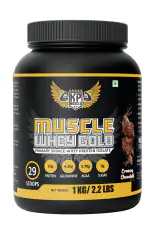 KPMUSCLE Whey gold Isolate Protein Powder (Creamy chocolate Flavour, 1kg)