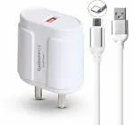 Cablebasket 18w Fast Charger Type C for Samsung M30 Galaxy A50 M11 M20 M30s M31s M41 M51 M10s Mi 8 Qualcomm Quick Charge 3.0 with Type C Cable (White)