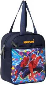 MOBOPHONO 3D Printed School Luch Bag / Tiffi Bag ( Navy Blue ) Branded Long Lastig Waterproof Lunch Bag (Blue, 4 L)