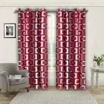 Kuber Industries Curtain|Door Curtain 7 Feet|Black out Curtain For Door|Faux Silk Curtains With Eyelet|Set of 2|PINK