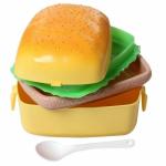 Weshopaholic Burger Shaped Lunch Box for Kids, Tiffin Box, Leak Proof Plastic with Compartments