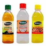 ATHARVA - Wooden Cold Pressed Oils 500 ml Combo | Groundnut + Coconut + Gingelly Oils | 500 ml x 3