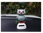 AFTERSTITCH Owl Solar Powered Hula Girl Bobble Head Dolls, Funny Dancing Toys for Car Dashboard, Cute Emoji Smiley Face Springs Accessories Idols Statue Gift Home Decorations (Owl Dancing)