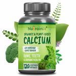 Nutrainix Certified Organic & Plant Based Calcium 120 Vegetarian Capsules