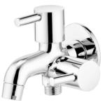 Sellzy DH-BT01 2-Way Dual Handle Steel Bib Tap Bib Tap Faucet (Wall Concealed Installation Type)