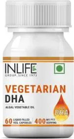 Inlife Vegetarian Omega 3 DHA Supplement Algal Oil 400 mg Per Serving - 60 Veg Caps (60 No)