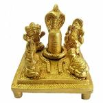 GURU JEE Brass Statue Shiva Lingam with Shiv Family MATA Parvati Holy Cow Nandi Lord Ganesha and Kartikey Idol Shiv Parivar with Shivling for Pooja Mandir Temple Gifts Showpiece